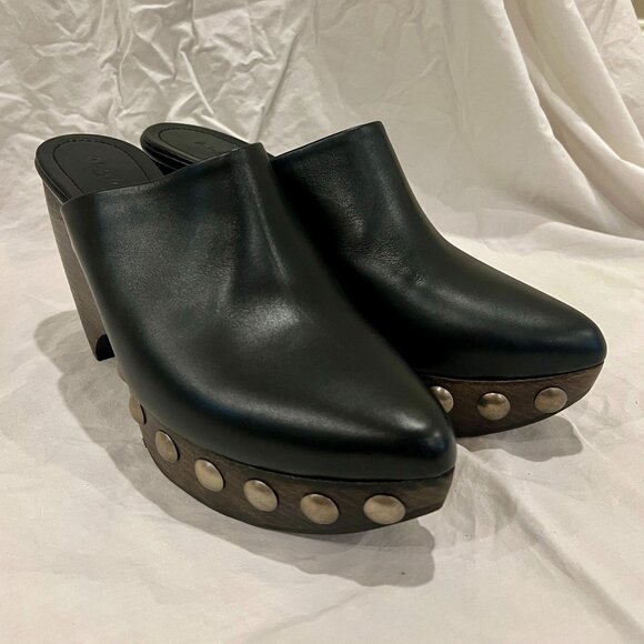 Alaia Le Sabot Black Studded Leather Clogs / Mules EU 40 US 10 - Picture 3 of 14